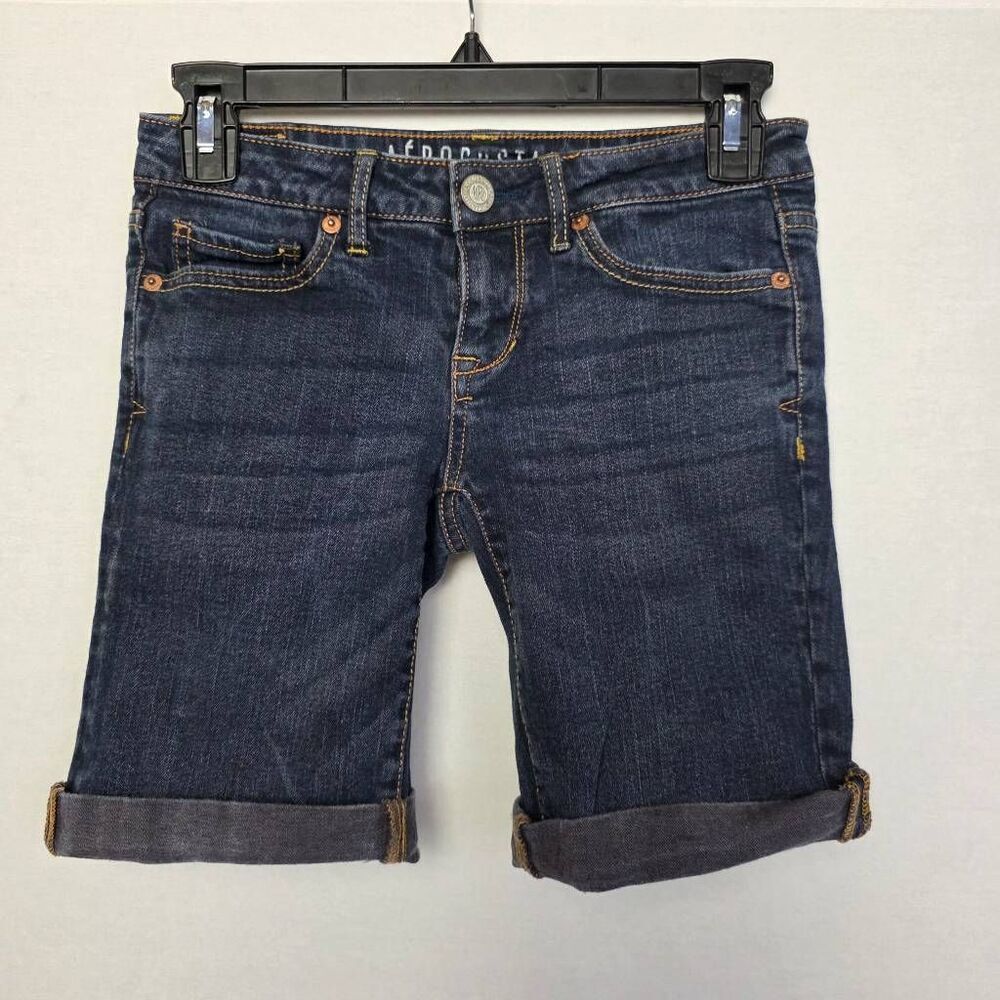 Aeropostale Bermuda Dark Wash Jean Shorts Sz 0